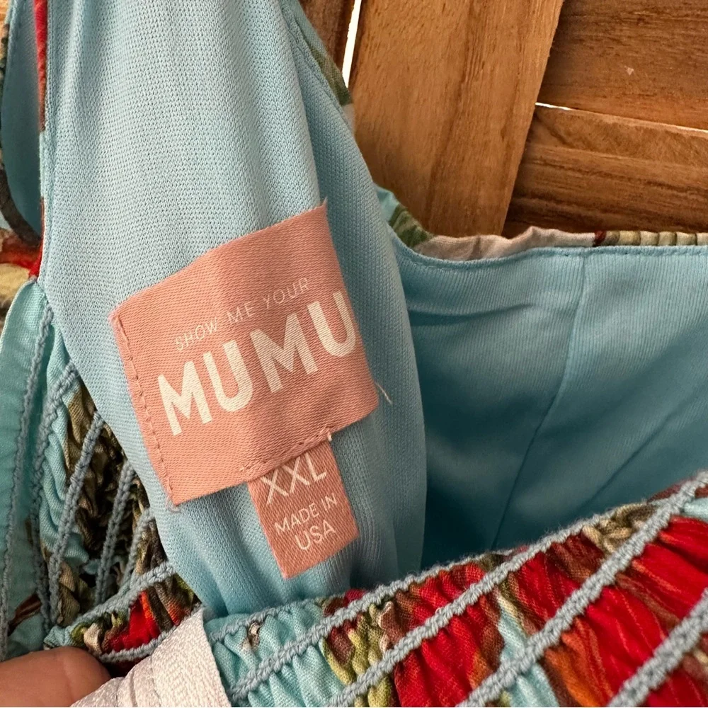 Show Me Your MuMu Teal Spicy Pepper Prim Midi Sundress size XXL - Picture 8 of 8